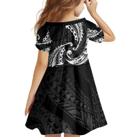 AAPI Heritage Month Family Matching Off The Shoulder Long Sleeve Dress and Hawaiian Shirt American Samoa Polynesian Tribal Wave