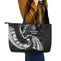 AAPI Heritage Month Leather Tote Bag American Samoa Polynesian Tribal Wave LT05 - Polynesian Pride