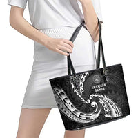 AAPI Heritage Month Leather Tote Bag American Samoa Polynesian Tribal Wave LT05 - Polynesian Pride