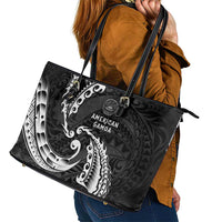 AAPI Heritage Month Leather Tote Bag American Samoa Polynesian Tribal Wave LT05 - Polynesian Pride