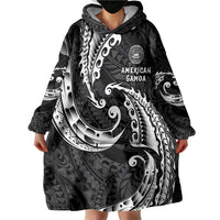 AAPI Heritage Month Wearable Blanket Hoodie American Samoa Polynesian Tribal Wave