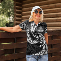 AAPI Heritage Month Women Polo Shirt American Samoa Polynesian Tribal Wave