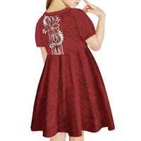 Tonga Language Week Kid Short Sleeve Dress Malo e Lelei Kupesi Ngatu Pattern LT05 - Polynesian Pride