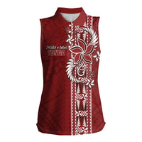 Tonga Language Week Women Sleeveless Polo Shirt Malo e Lelei Kupesi Ngatu Pattern LT05 Female Red - Polynesian Pride