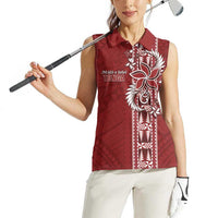 Tonga Language Week Women Sleeveless Polo Shirt Malo e Lelei Kupesi Ngatu Pattern LT05 - Polynesian Pride