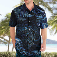 Aotearoa New Zealand Octopus Hawaiian Shirt Silver Fern Maori Pattern