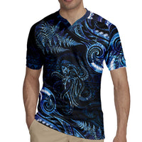 Aotearoa New Zealand Octopus Rugby Jersey Silver Fern Maori Pattern