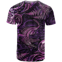 Aotearoa New Zealand Crocodile T Shirt Silver Fern Maori Pattern LT05 - Polynesian Pride