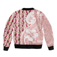 Samoa Teuila Bomber Jacket Pink Samoan Siapo Motifs LT05 - Polynesian Pride