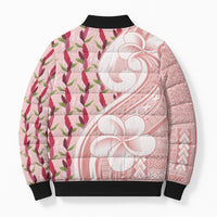 Samoa Teuila Bomber Puffer Jacket Pink Samoan Siapo Motifs LT05 - Polynesian Pride
