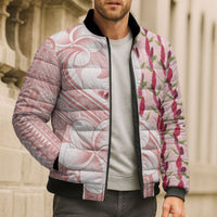 Samoa Teuila Bomber Puffer Jacket Pink Samoan Siapo Motifs LT05 - Polynesian Pride