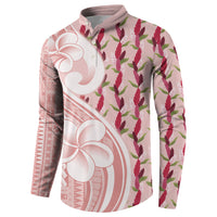 Samoa Teuila Button Sweatshirt Pink Samoan Siapo Motifs LT05 - Polynesian Pride