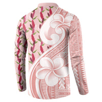 Samoa Teuila Button Sweatshirt Pink Samoan Siapo Motifs LT05 - Polynesian Pride