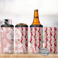 Samoa Teuila 4 in 1 Can Cooler Tumbler Pink Samoan Siapo Motifs LT05 - Polynesian Pride