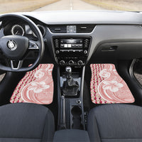 Samoa Teuila Car Mats Pink Samoan Siapo Motifs LT05 Set 2pcs - Front Pink - Polynesian Pride