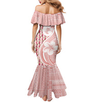 Samoa Teuila Family Matching Mermaid Dress and Hawaiian Shirt Pink Samoan Siapo Motifs LT05 - Polynesian Pride