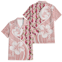 Samoa Teuila Family Matching Puletasi and Hawaiian Shirt Pink Samoan Siapo Motifs LT05 Dad's Shirt - Short Sleeve Pink - Polynesian Pride