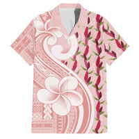 Samoa Teuila Family Matching Summer Maxi Dress and Hawaiian Shirt Pink Samoan Siapo Motifs LT05 Dad's Shirt - Short Sleeve Pink - Polynesian Pride