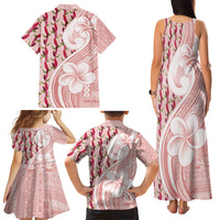 Samoa Teuila Family Matching Tank Maxi Dress and Hawaiian Shirt Pink Samoan Siapo Motifs LT05 - Polynesian Pride