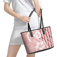 Samoa Teuila Leather Tote Bag Pink Samoan Siapo Motifs LT05 - Polynesian Pride