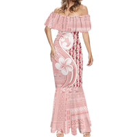 Samoa Teuila Mermaid Dress Pink Samoan Siapo Motifs LT05 - Polynesian Pride