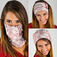 Samoa Teuila Neck Gaiter Pink Samoan Siapo Motifs LT05 - Polynesian Pride