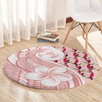 Samoa Teuila Round Carpet Pink Samoan Siapo Motifs LT05 - Polynesian Pride