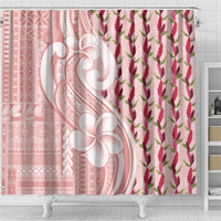 Samoa Teuila Shower Curtain Pink Samoan Siapo Motifs LT05 - Polynesian Pride