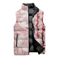 Samoa Teuila Sleeveless Puffer Jacket Pink Samoan Siapo Motifs LT05 - Polynesian Pride