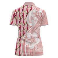 Samoa Teuila Women Polo Shirt Pink Samoan Siapo Motifs LT05 - Polynesian Pride