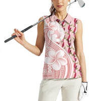Samoa Teuila Women Sleeveless Polo Shirt Pink Samoan Siapo Motifs LT05 - Polynesian Pride