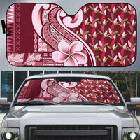 Samoa Teuila Auto Sun Shade Maroon Samoan Siapo Motifs LT05 Maroon - Polynesian Pride