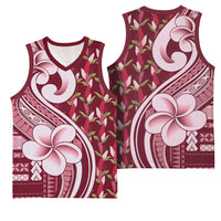Samoa Teuila Basketball Jersey Maroon Samoan Siapo Motifs LT05 - Polynesian Pride
