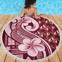 Samoa Teuila Beach Blanket Maroon Samoan Siapo Motifs LT05 - Polynesian Pride