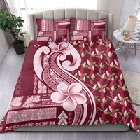 Samoa Teuila Bedding Set Maroon Samoan Siapo Motifs LT05 - Polynesian Pride