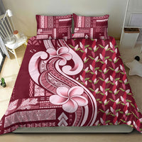Samoa Teuila Bedding Set Maroon Samoan Siapo Motifs LT05 - Polynesian Pride