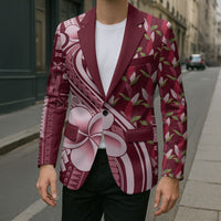 Samoa Teuila Blazer Maroon Samoan Siapo Motifs LT05 - Polynesian Pride