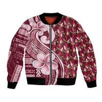 Samoa Teuila Bomber Jacket Maroon Samoan Siapo Motifs LT05 Unisex Maroon - Polynesian Pride