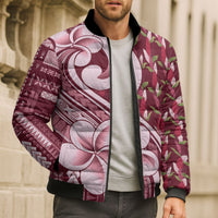 Samoa Teuila Bomber Puffer Jacket Maroon Samoan Siapo Motifs LT05 - Polynesian Pride