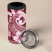Samoa Teuila 4 in 1 Can Cooler Tumbler Maroon Samoan Siapo Motifs LT05 - Polynesian Pride