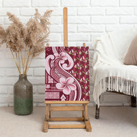 Samoa Teuila Canvas Wall Art Maroon Samoan Siapo Motifs LT05 - Polynesian Pride