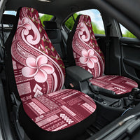 Samoa Teuila Car Seat Cover Maroon Samoan Siapo Motifs LT05 One Size Maroon - Polynesian Pride