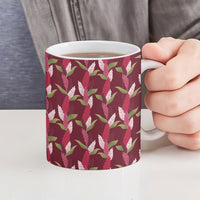 Samoa Teuila Ceramic Mug Maroon Samoan Siapo Motifs LT05 - Polynesian Pride