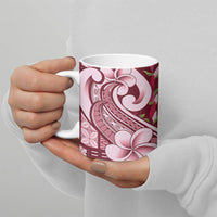 Samoa Teuila Ceramic Mug Maroon Samoan Siapo Motifs LT05 - Polynesian Pride