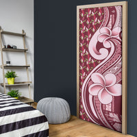 Samoa Teuila Door Cover Maroon Samoan Siapo Motifs LT05 - Polynesian Pride