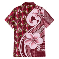 Samoa Teuila Family Matching Puletasi and Hawaiian Shirt Maroon Samoan Siapo Motifs LT05 Dad's Shirt - Long Sleeve Maroon - Polynesian Pride