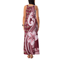 Samoa Teuila Family Matching Tank Maxi Dress and Hawaiian Shirt Maroon Samoan Siapo Motifs LT05 - Polynesian Pride