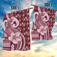 Samoa Teuila Garden Flag Maroon Samoan Siapo Motifs LT05 - Polynesian Pride