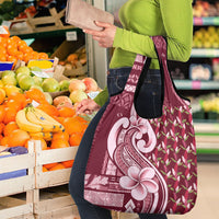 Samoa Teuila Grocery Bag Maroon Samoan Siapo Motifs LT05 - Polynesian Pride