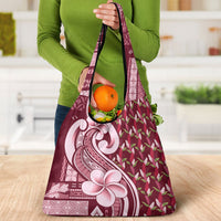 Samoa Teuila Grocery Bag Maroon Samoan Siapo Motifs LT05 - Polynesian Pride